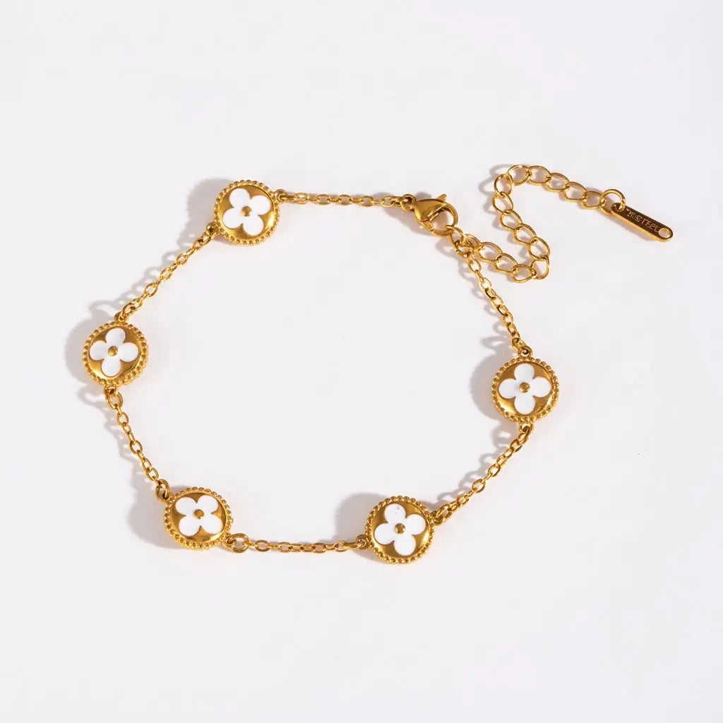 Bracelet Trèfle Blanc Kalya Paris